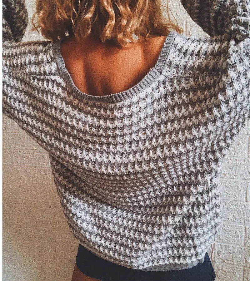 Striped V Neck Pullover